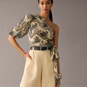 NWT Anthropologie DOLAN One-Shoulder Lace Top in Ivory. Size  Medium